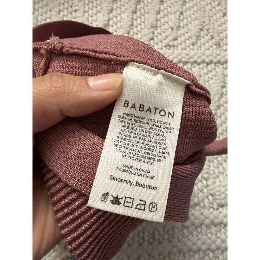 Aritzia Babaton Sculpt Knit Criss Cross Cropped Tank Rib Knit Mauve Basics S - Picture 6 of 6